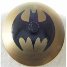 Part 3960pb017 Black Dish 4 x 4 Inverted (Radar) with Black Bat on Gold Background Batman Logo (Bat Signal) Pattern 